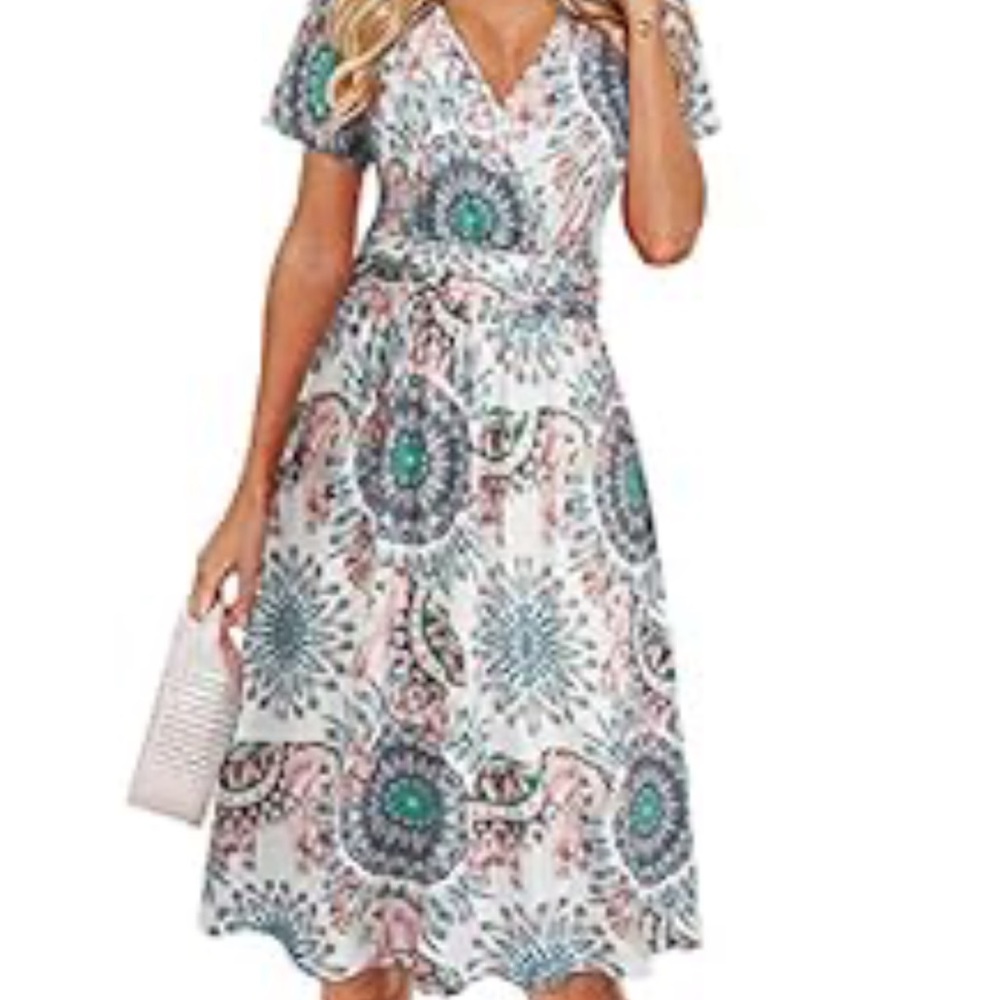 Amazon Elephant Midi Sundress with Dolman Sleeves
